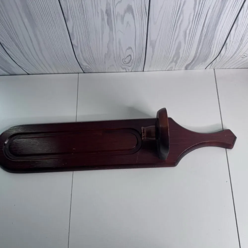 Vintage Wooden Candle Wall Sconces 15” Tall Primitive